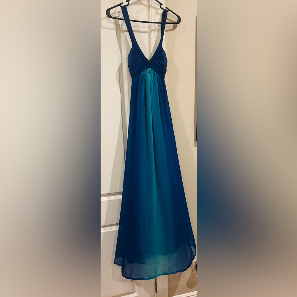 H&M blue and turquoise maxi dress
